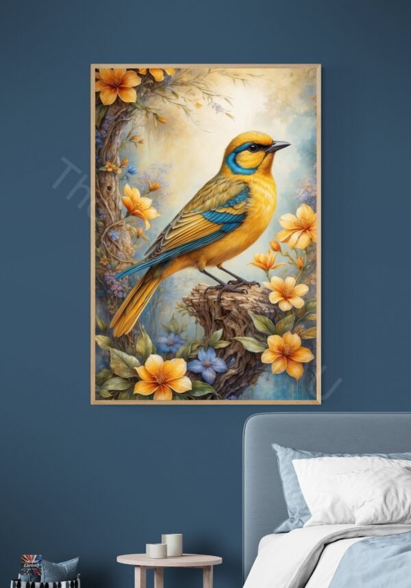Beautiful Bird Wall Art | Floral Bird Print | Digital Download | Nature Decor | Home Decor | Bird Art | Instant Download | 3 - Image 2