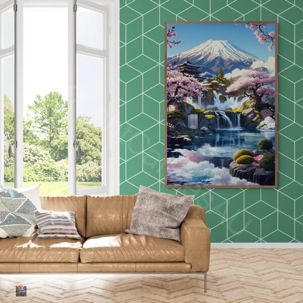 Cherry Blossom Zen Garden | Digital Art Print - Serene Wall Art | Japanese Wall Art | Japanese Garden Art | Printable Art | Instant Download - Image 4