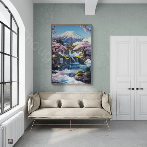 Cherry Blossom Zen Garden | Digital Art Print - Serene Wall Art | Japanese Wall Art | Japanese Garden Art | Printable Art | Instant Download - Image 5