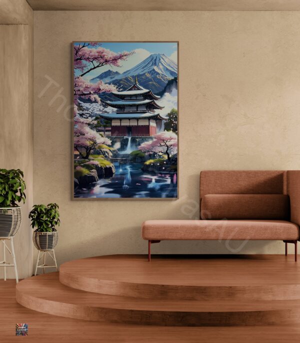 Cherry Blossom Zen Garden | Digital Art Print - Serene Wall Art | Japanese Wall Art | Japanese Garden Art | Printable Art | Instant Download | 2 - Image 4