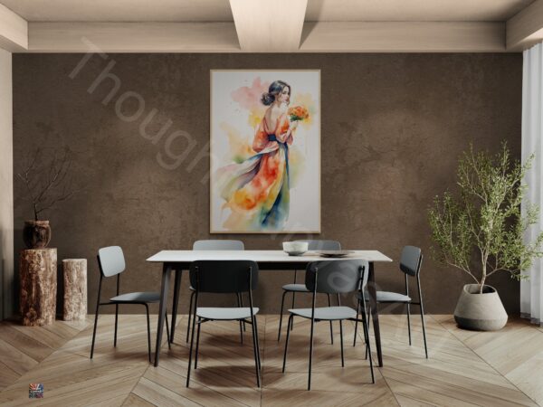 Watercolor Flower Girl Wall Art | Digital Download | Botanical Print | Wall Decor | Floral Nursery Art | Instant Download - Image 5