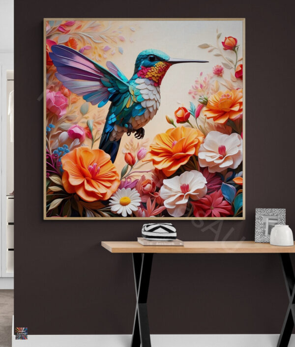 Hummingbird Art Print | Floral Bird Art | Digital Download | Nature Wall Decor | Hummingbird Wall Art | Instant Download | 1 - Image 4
