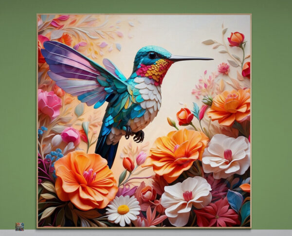 Hummingbird Art Print | Floral Bird Art | Digital Download | Nature Wall Decor | Hummingbird Wall Art | Instant Download | 1