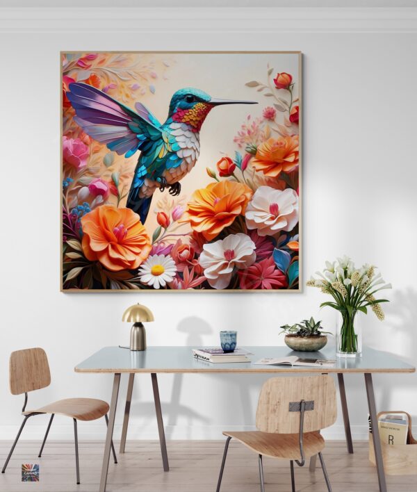 Hummingbird Art Print | Floral Bird Art | Digital Download | Nature Wall Decor | Hummingbird Wall Art | Instant Download | 1 - Image 5