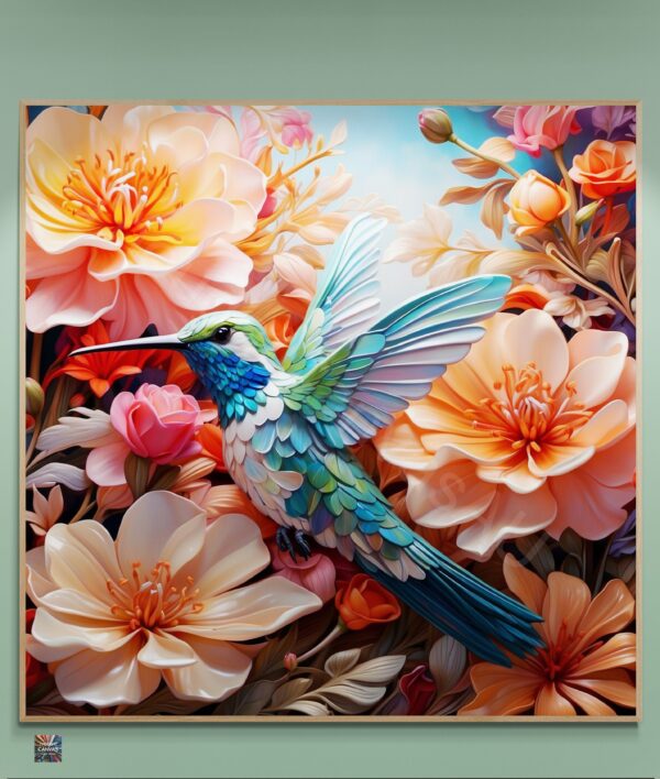 Hummingbird Art Print | Floral Bird Art | Digital Download | Nature Wall Decor | Hummingbird Wall Art | Instant Download | 2