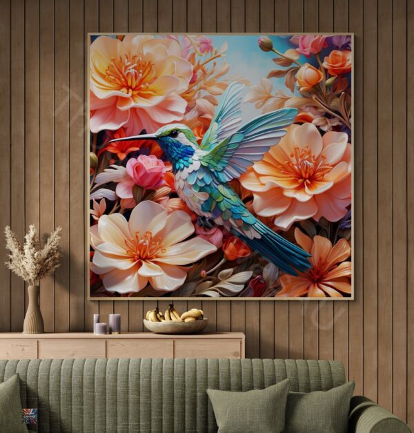 Hummingbird Art Print | Floral Bird Art | Digital Download | Nature Wall Decor | Hummingbird Wall Art | Instant Download | 2 - Image 5