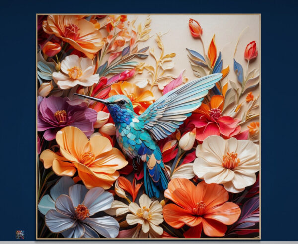 Hummingbird Art Print | Floral Bird Art | Digital Download | Nature Wall Decor | Hummingbird Wall Art | Instant Download | 4