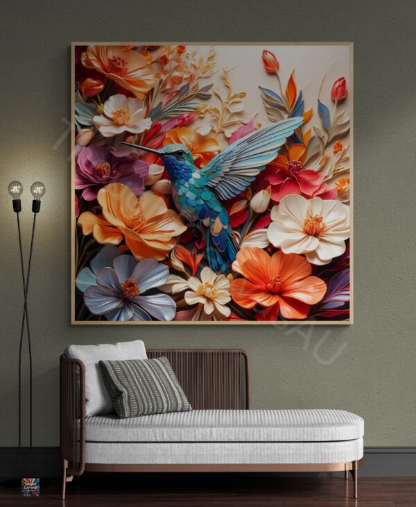 Hummingbird Art Print | Floral Bird Art | Digital Download | Nature Wall Decor | Hummingbird Wall Art | Instant Download | 4 - Image 4