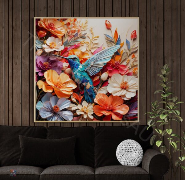 Hummingbird Art Print | Floral Bird Art | Digital Download | Nature Wall Decor | Hummingbird Wall Art | Instant Download | 4 - Image 5