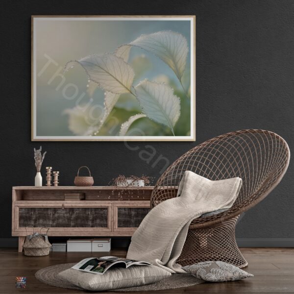 Tranquil Leaves Art Print | Soft Morning Light | Digital Download | Peaceful Nature Decor | Wall Art | Instant Download - Image 2