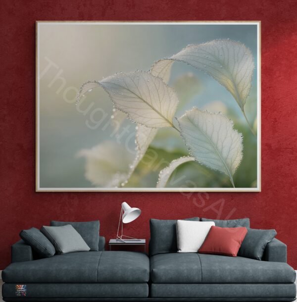 Tranquil Leaves Art Print | Soft Morning Light | Digital Download | Peaceful Nature Decor | Wall Art | Instant Download - Image 4