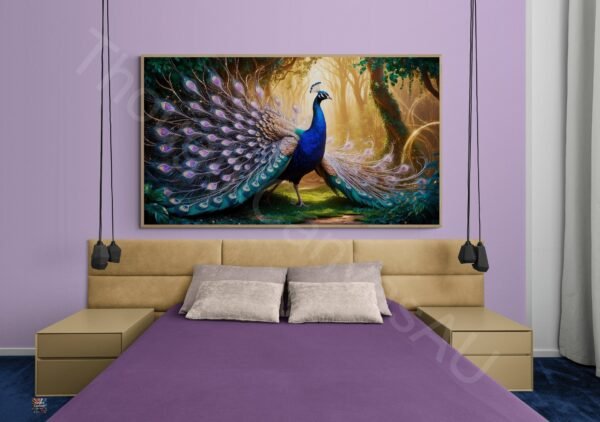Regal Peacock with Golden Plumage | Majestic Peacock | Printable Wall Art | Modern Home Decor | Instant Download | 3