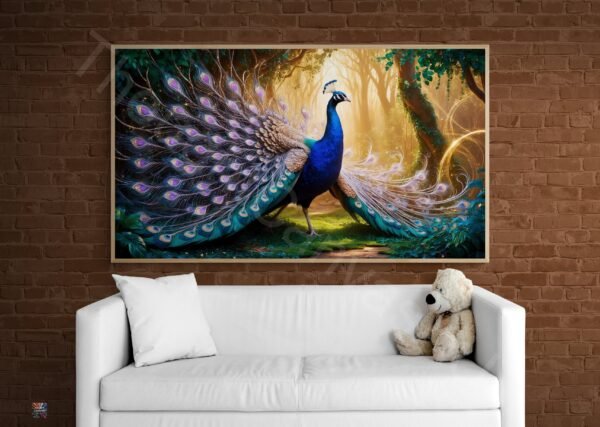 Regal Peacock with Golden Plumage | Majestic Peacock | Printable Wall Art | Modern Home Decor | Instant Download | 3 - Image 2