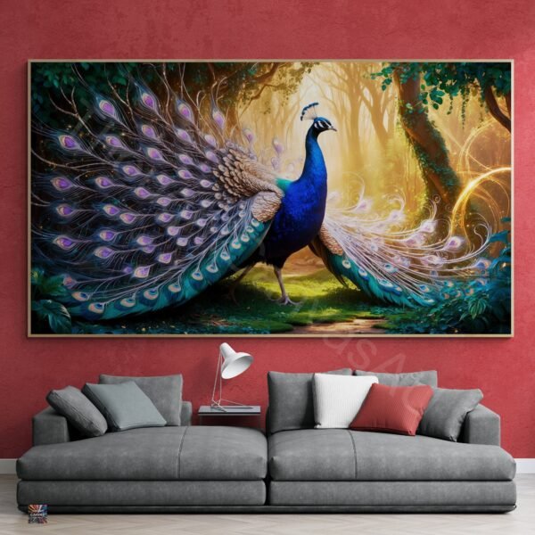 Regal Peacock with Golden Plumage | Majestic Peacock | Printable Wall Art | Modern Home Decor | Instant Download | 3 - Image 4