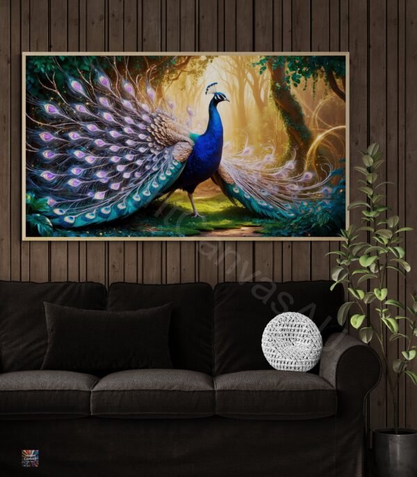 Regal Peacock with Golden Plumage | Majestic Peacock | Printable Wall Art | Modern Home Decor | Instant Download | 3 - Image 5
