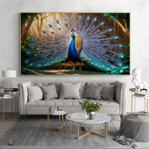 Regal Peacock with Golden Plumage | Majestic Peacock | Printable Wall Art | Modern Home Decor | Instant Download | 4 - Image 2