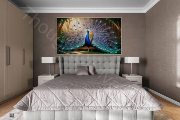 Regal Peacock with Golden Plumage | Majestic Peacock | Printable Wall Art | Modern Home Decor | Instant Download | 4 - Image 3