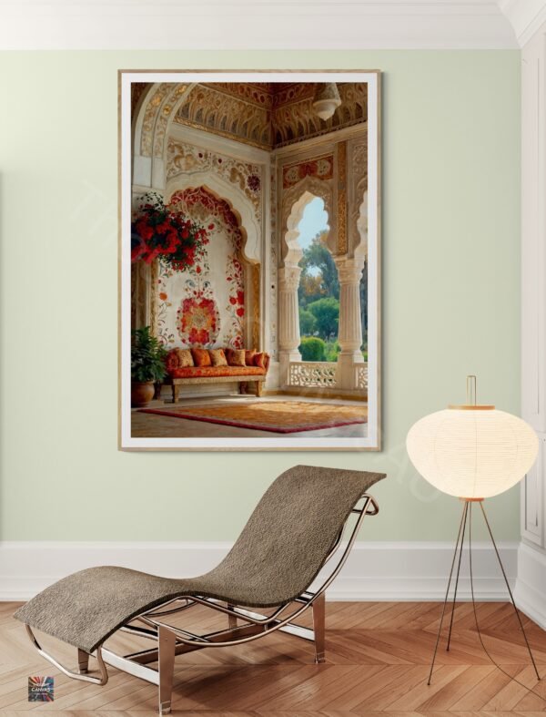 Luxurious Mughal Interior | Ornate Archways & Windows | Digital Art | Palace Decor | Wall Art Print | Instant Download - Image 5