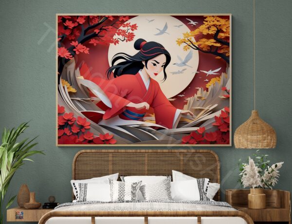Intricate Paper Cut Art | Japanese Kirigami | Digital Download | Detailed Wall Art | Home Decor | Instant Download | 1 - Image 2
