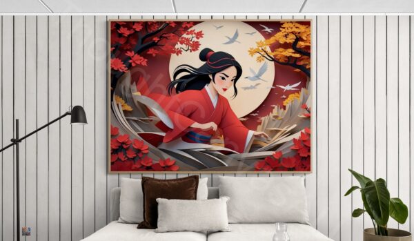 Intricate Paper Cut Art | Japanese Kirigami | Digital Download | Detailed Wall Art | Home Decor | Instant Download | 1 - Image 3