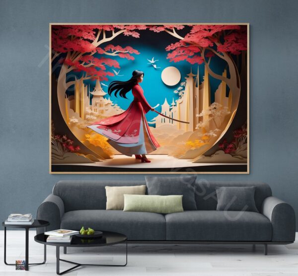 Intricate Paper Cut Art | Japanese Kirigami | Digital Download | Detailed Wall Art | Home Decor | Instant Download | 2 - Image 2