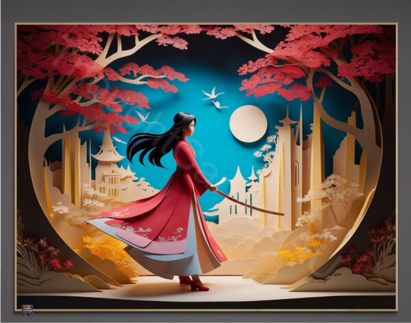 Intricate Paper Cut Art | Japanese Kirigami | Digital Download | Detailed Wall Art | Home Decor | Instant Download | 2 - Image 5