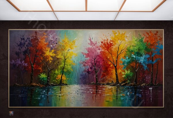 Colorful Trees Digital Art Print | Vibrant Oil Painting Landscape Wall Art | Instant Download Printable | Instant Download | 1