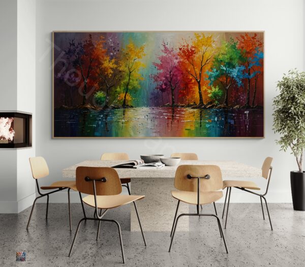 Colorful Trees Digital Art Print | Vibrant Oil Painting Landscape Wall Art | Instant Download Printable | Instant Download | 1 - Image 2