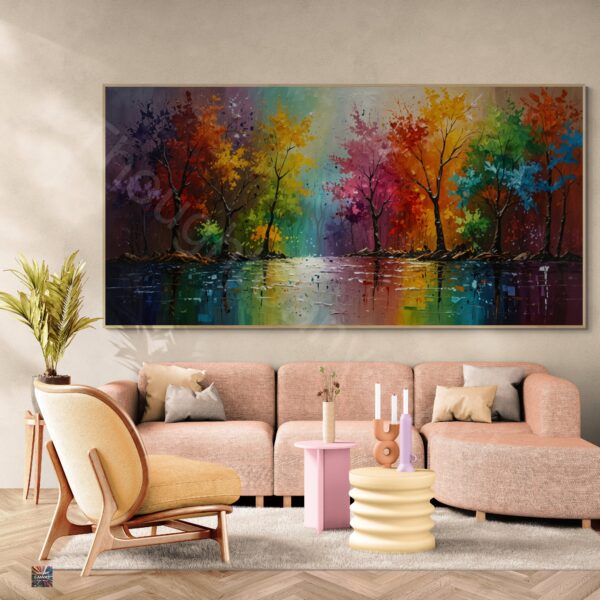 Colorful Trees Digital Art Print | Vibrant Oil Painting Landscape Wall Art | Instant Download Printable | Instant Download | 1 - Image 5