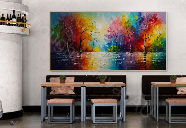 Colorful Trees Digital Art Print | Vibrant Oil Painting Landscape Wall Art | Instant Download Printable | Instant Download | 2 - Image 2