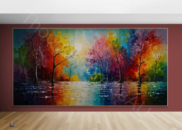 Colorful Trees Digital Art Print | Vibrant Oil Painting Landscape Wall Art | Instant Download Printable | Instant Download | 2 - Image 5