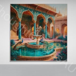 Mughal Garden Wall Art | Digital Print | Indian Palace Art |  Peacock Print | Mughal Aesthetic | Home Decor | Instant Download | 2