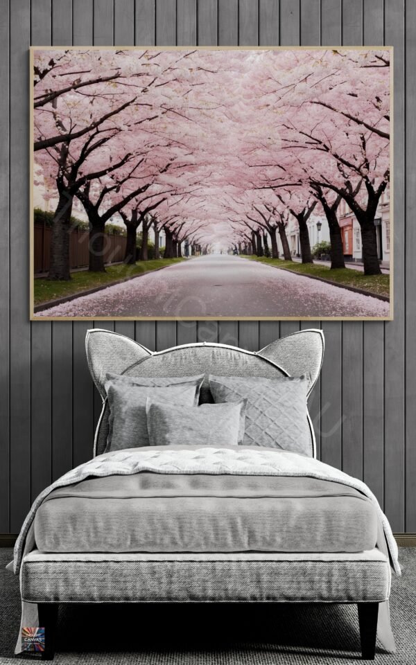 Cherry Blossom Street | Digital Art Print | Springtime Canopy | Floral Tunnel | Pink Blossom Avenue | Instant Download - Image 6