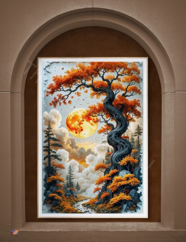 Surreal Orange Leaf Tree 1 - 3