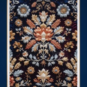 Zardozi Tapestry Art Print | Ornate Floral | Metallic Embroidery Look | Digital Download