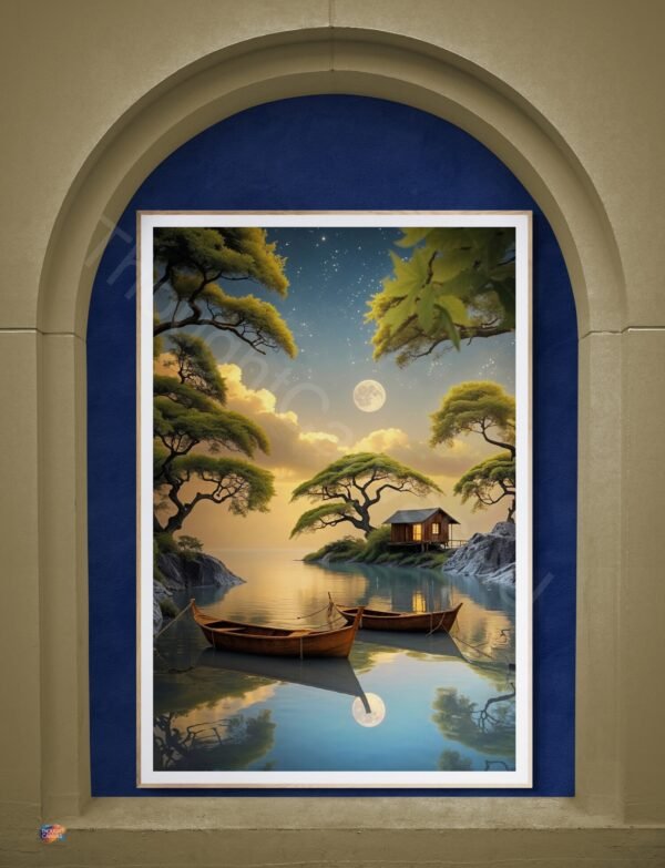 Moonlit Lake Boats 1 - 2