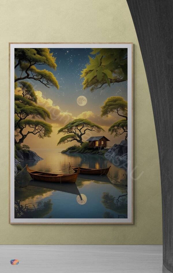 Moonlit Lake Boats 1 - 3