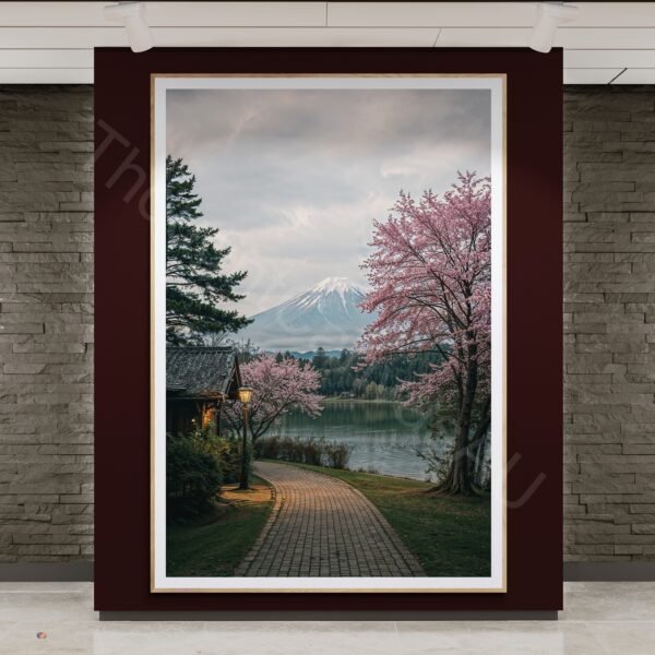 Serene Japan Art | Snow Mountain  | Digital Download | Instant Download - Image 2