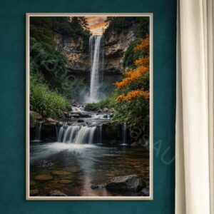 Waterfall Landscape Art Print 2 - 2