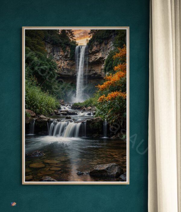 Waterfall Landscape Art Print 2 - 2