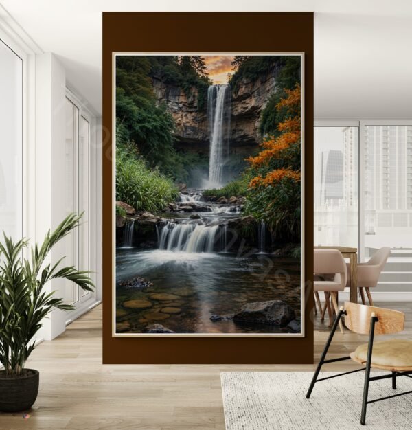 Waterfall Landscape Art Print 2 - 3