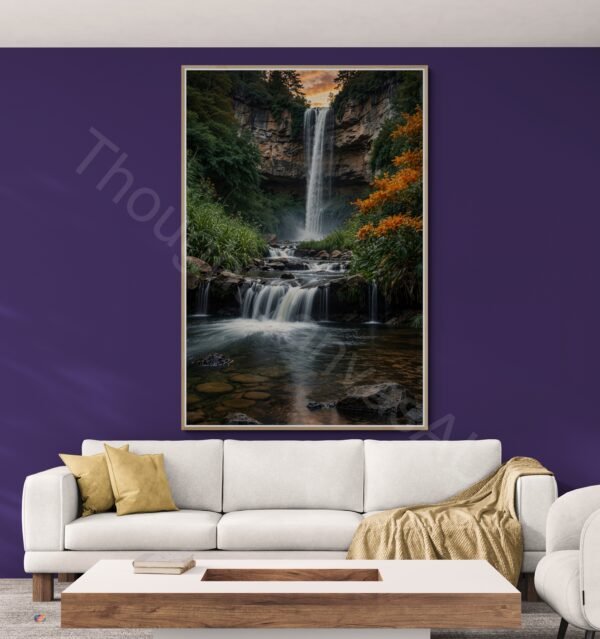 Waterfall Landscape Art Print 2 - 4