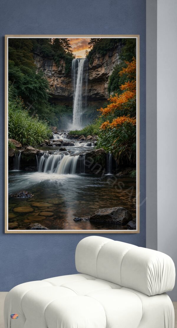Waterfall Landscape Art Print 2 - 5
