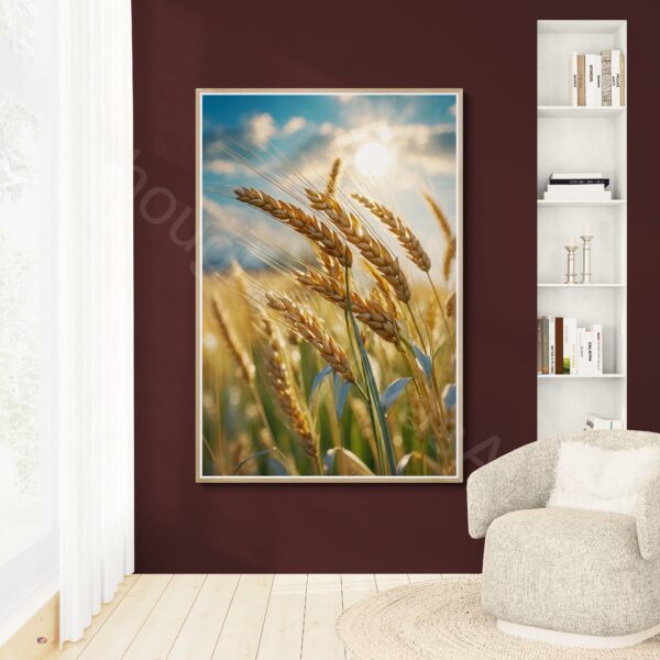 Golden Wheat Field Art Print | Serene Nature Photography, Wheat Stalks, Digital Download | Digital Print | Instant Download - Image 6