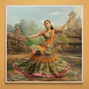 Indian Cultural Art | Folk Dance Painting, Serene Woman, Digital Download