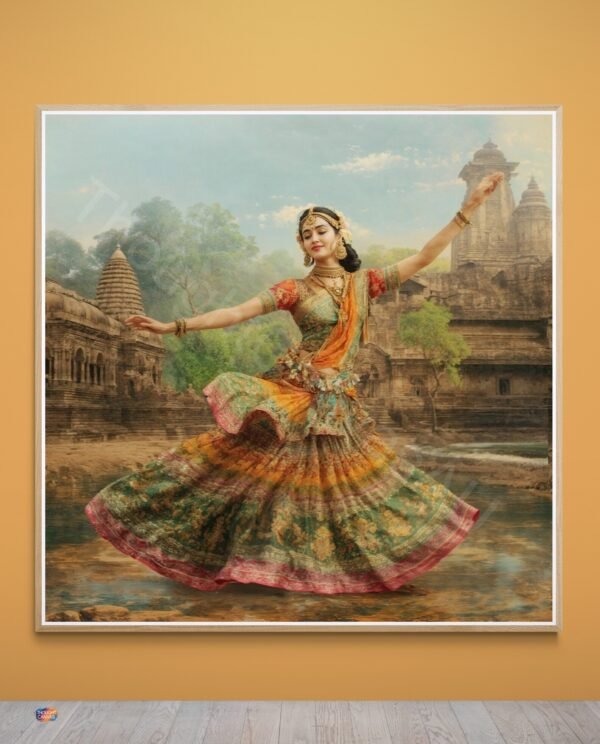 Indian Cultural Art | Folk Dance Painting, Serene Woman, Digital Download