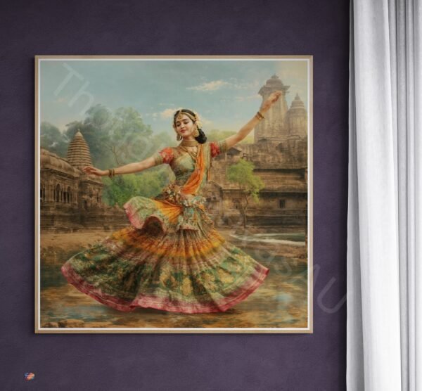 Indian Cultural Art | Folk Dance Painting, Serene Woman, Digital Download - Image 5