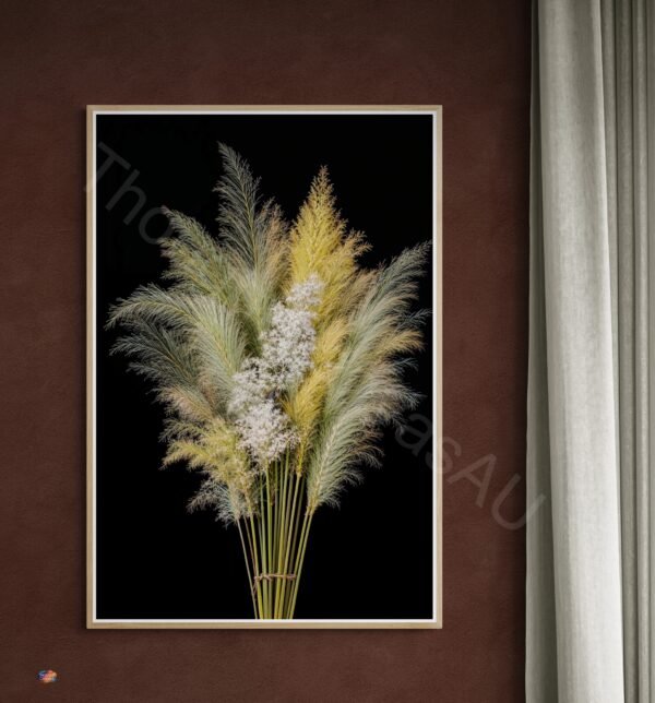 Ornamental Grasses Art Print | Feathery Plumes, Black Background Digital Download | Instant Download - Image 5