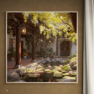 Tranquil Courtyard Painting 1 - 3