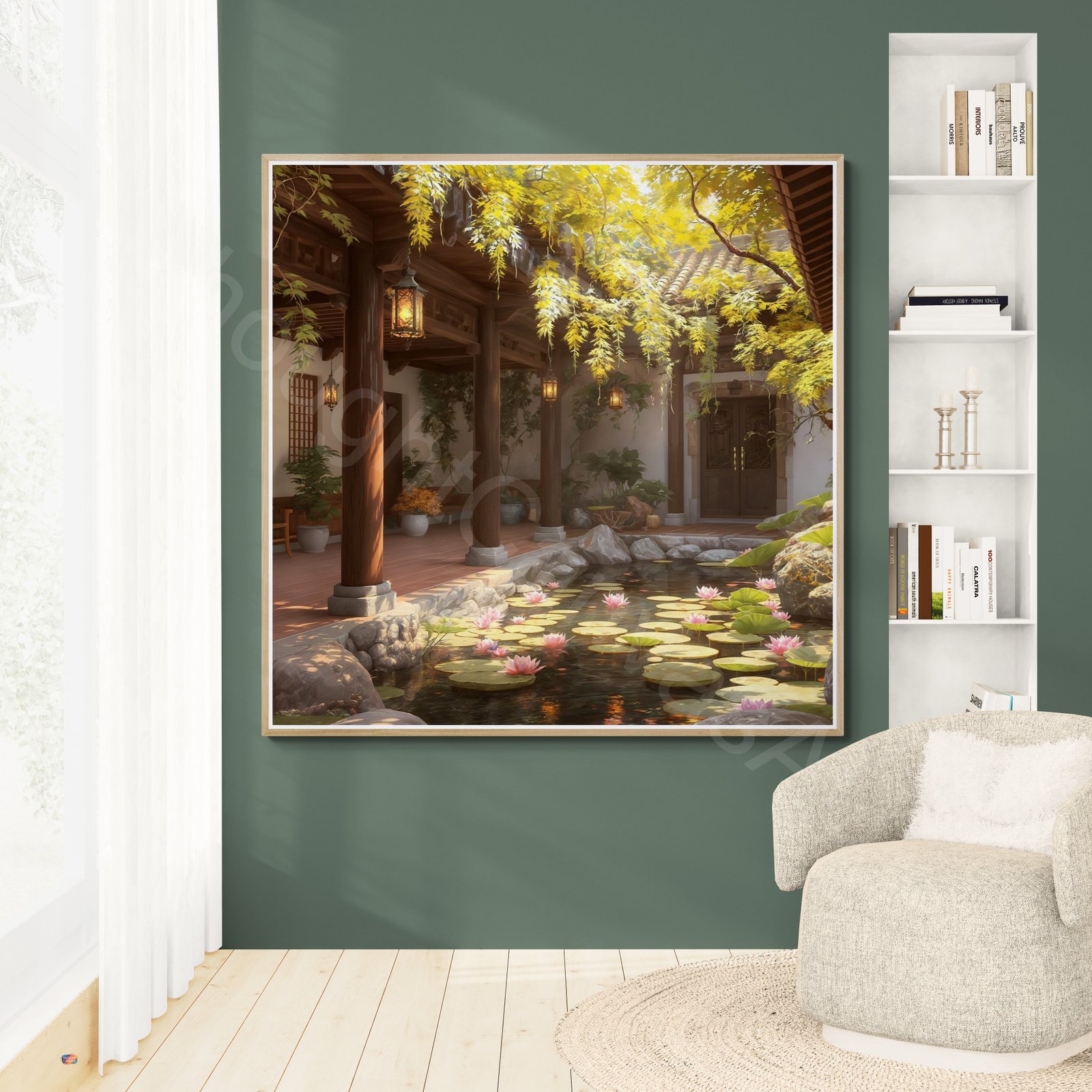 Tranquil Courtyard Painting 1 - 5